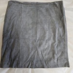 Etcetera Women A-Line Gray Genuine Suede Skirt
